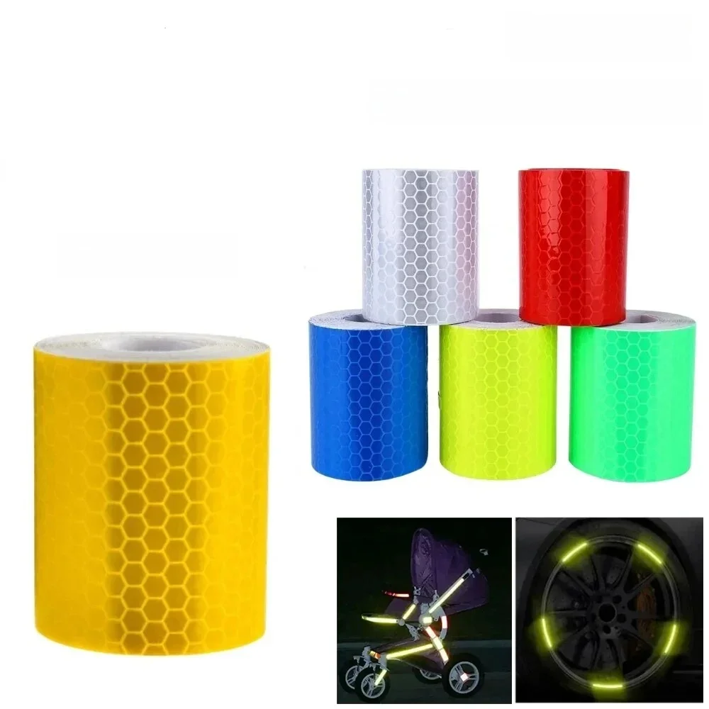 AliExpress None Bike Reflective Stickers 5cm*1m Reflective Tape Safety Warning Tape Motorcycle Car Decoration Sticker Color Grid Reflector Strip