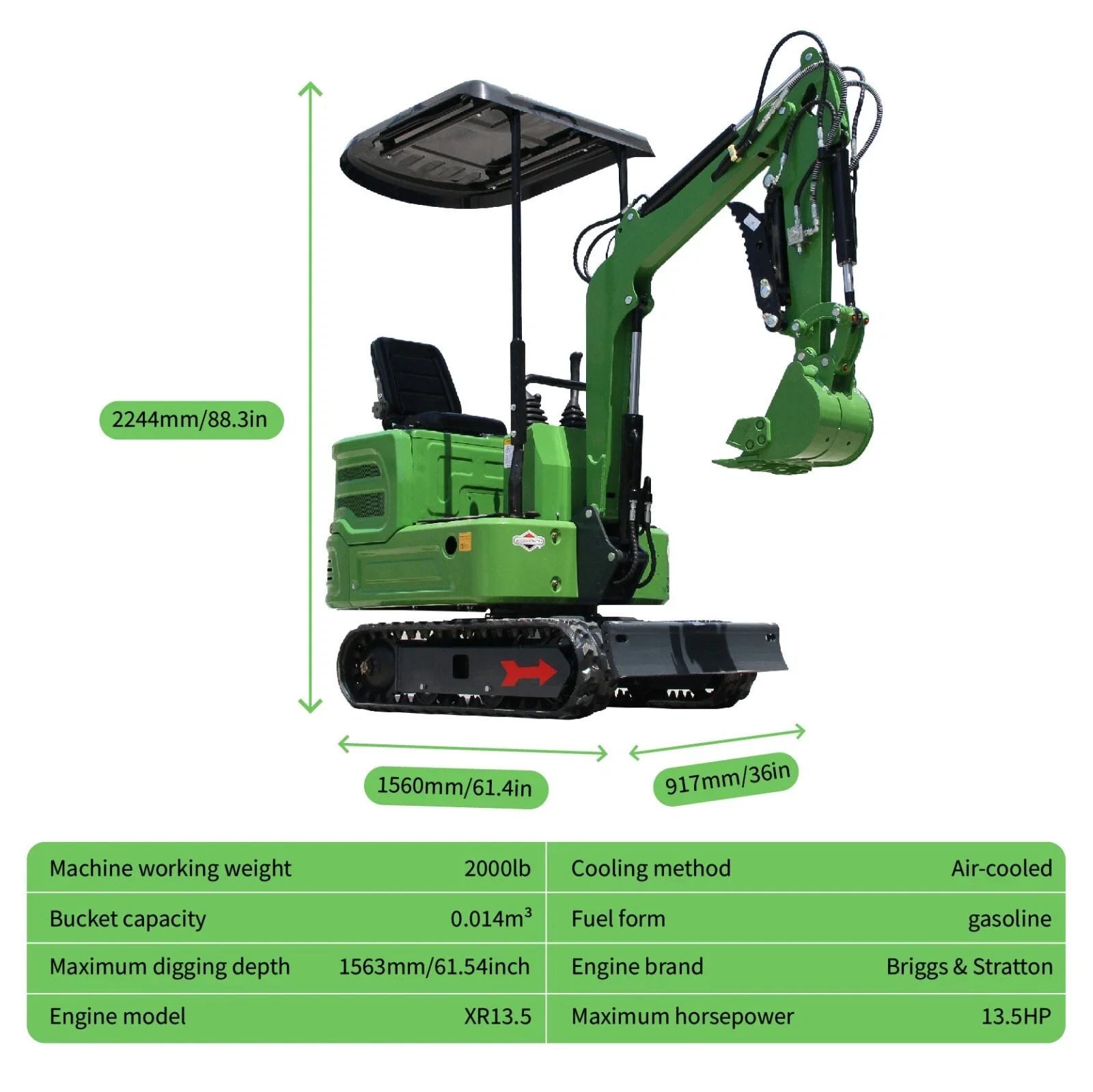 Pagamento completo, non un deposito Minescavatore DM150G da 2000 libbre con morsetto idraulico e motore B&C