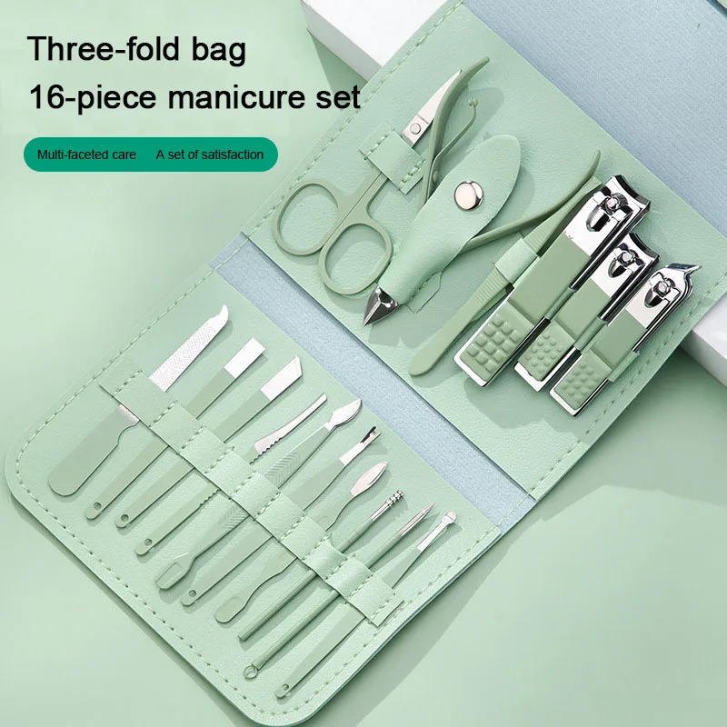 

16pcs Professional Nail Clippers and Cuticle Nippers Set with Travel Case Manicure Set Pedicure Sets Nail Clippers