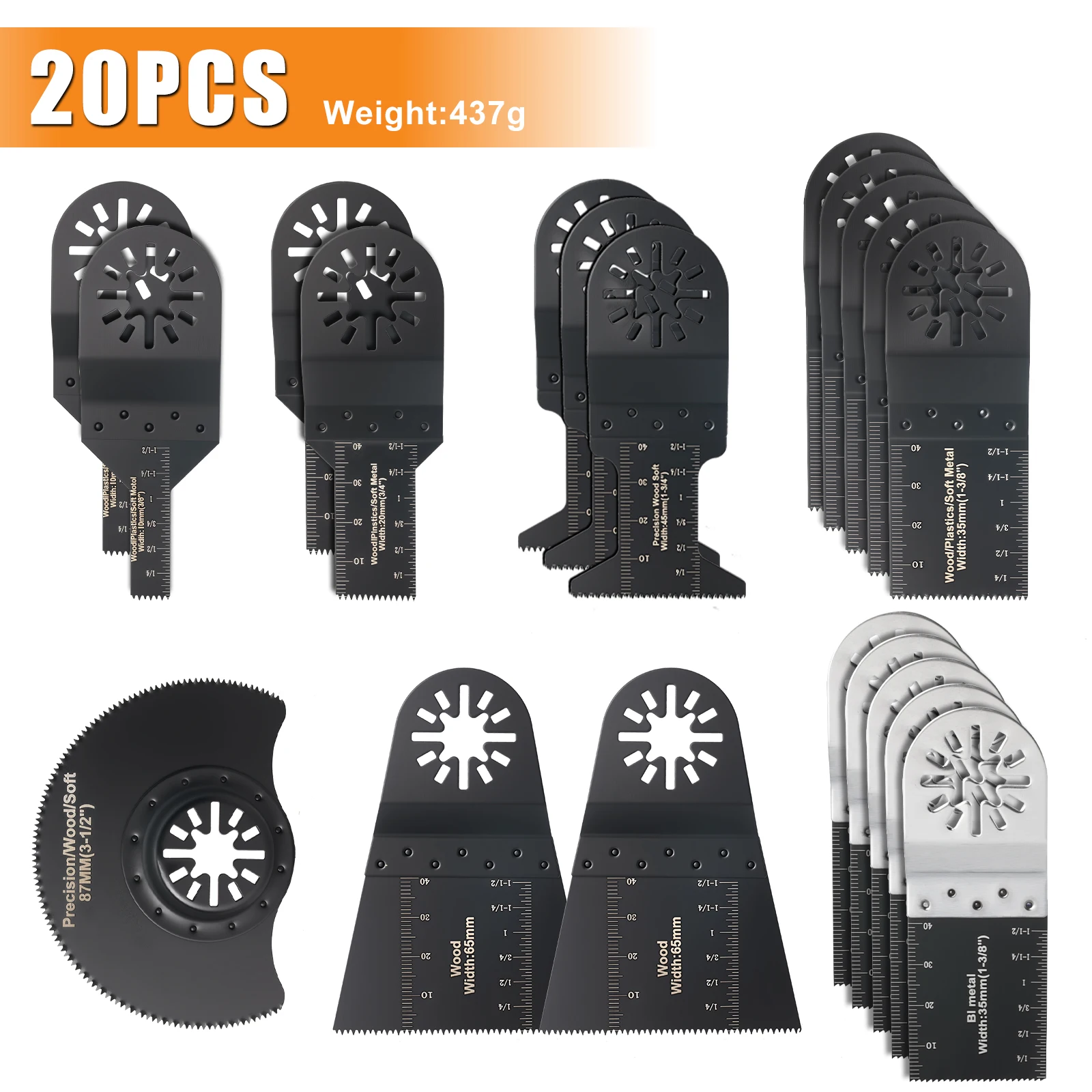10-42 Stuks Oscillerende Zaagbladen Set Universele Multitoolbladen Met Gesloten Achterkant Voor Hout Kunststof Metaal Past Op De Meeste Oscillerende Gereedschappen