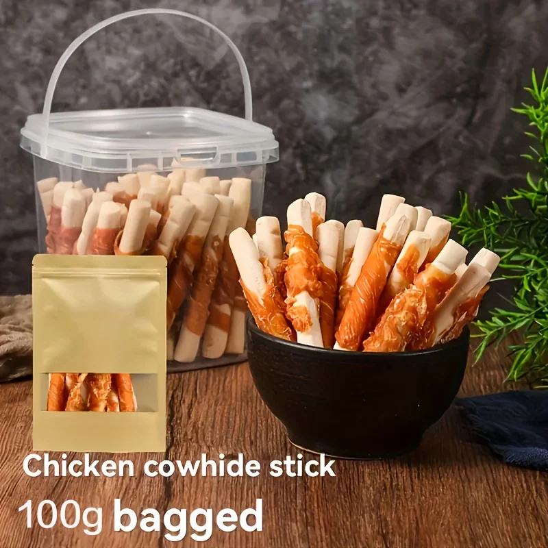 

100g/400g (3.53oz/14.11oz) Chicken Wrapped Rawhide Sticks, Dog Treats For Small, Medium, & Large Dog, Made With Real Chicken