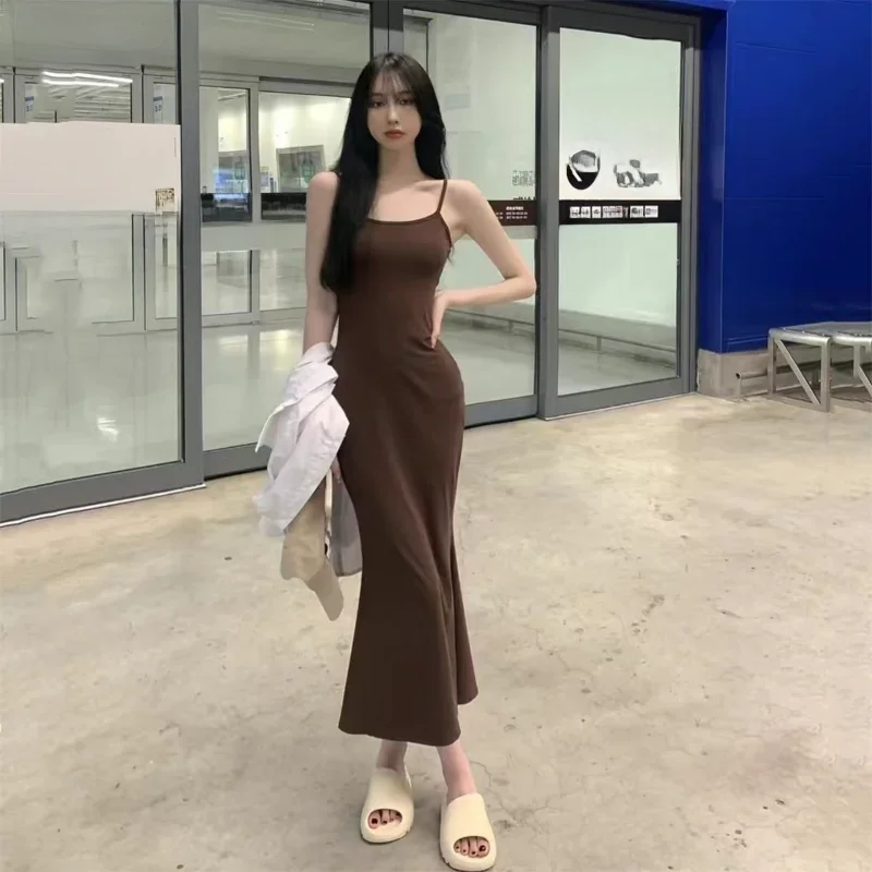 Jesień czysta sukienka bez rękawów kobiety Sexy płaszcza Hotsweet koreański styl moda cały mecz Vestido Feminino New Arrival popularne Chic — zdjęcie 2