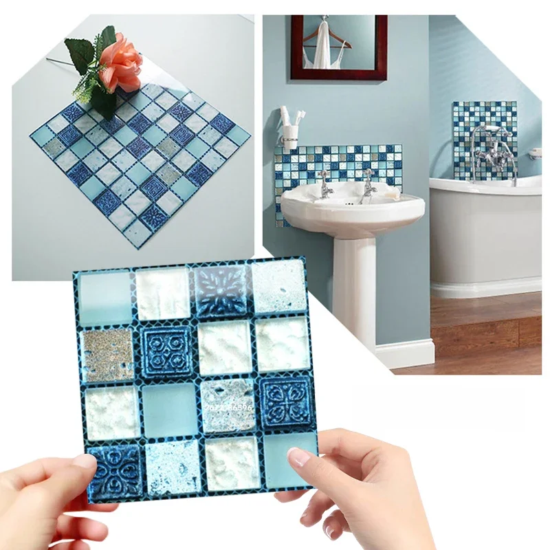 10/20 sztuk/zestaw DIY kuchnia naklejki łazienkowe wodoodporne samoprzylepne 3D płytki samoprzylepne podkładki naklejki ścienne mozaika kafelkowa naklejka Decor — zdjęcie 2