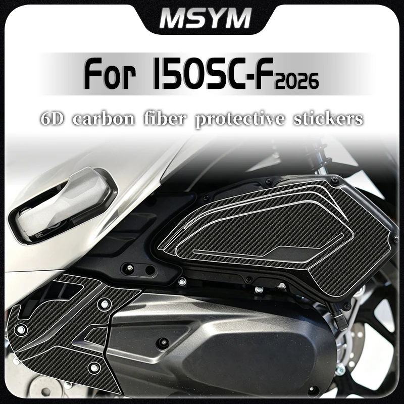 For CFMOTO 150SC-F 150sc-f 2026 6D Carbon Fiber Sticker Storage Box Hook Anti Scratch Protective Film Modification Accessories
