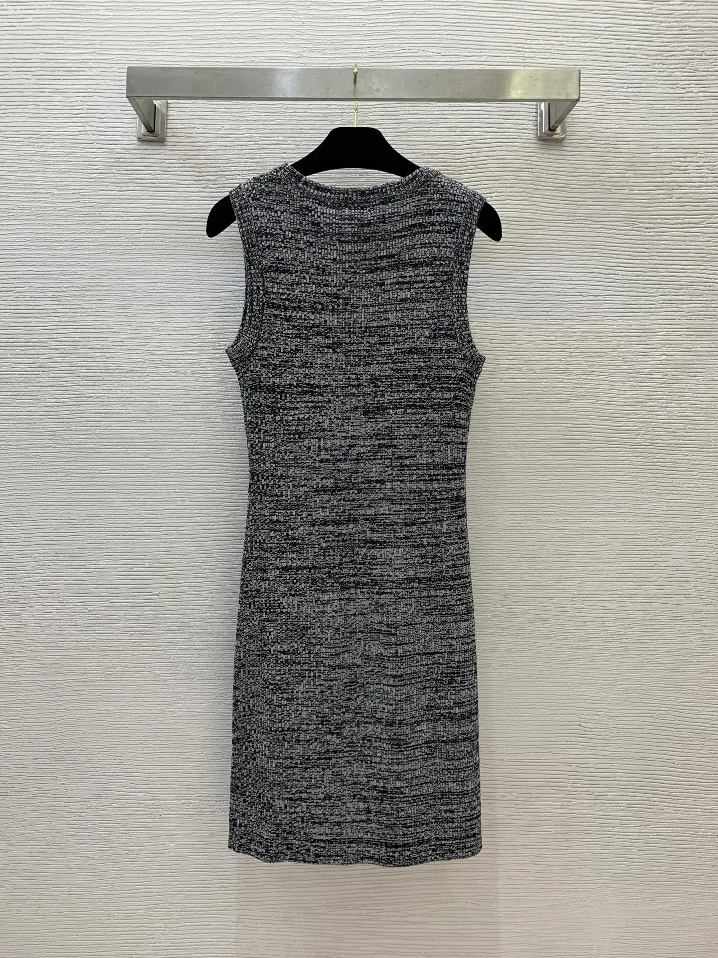 

High quality spring and summer women's contrasting color blended knitted sleeveless vest dress HL029