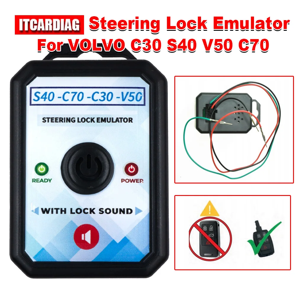 Steering Lock Emulator Simulator For Volvo S40 C70 C30 V50 With  Lock Sound Plug and Play No Need Programming