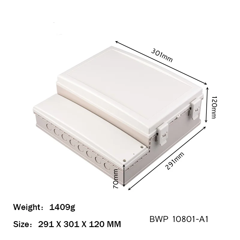 DIY Plastic Electrical Instrument Casing Waterproof ABS Plastic Enclosure IP68 Transparent Cover Junction Box 301*291*120mm