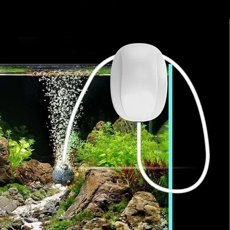 Dwufunkcyjna pompa tlenowa do akwarium Praktyczny wydech Ładowanie USB Przenośna, wyjątkowo cicha sprężarka powietrza do pompy powietrza do akwarium — zdjęcie 2