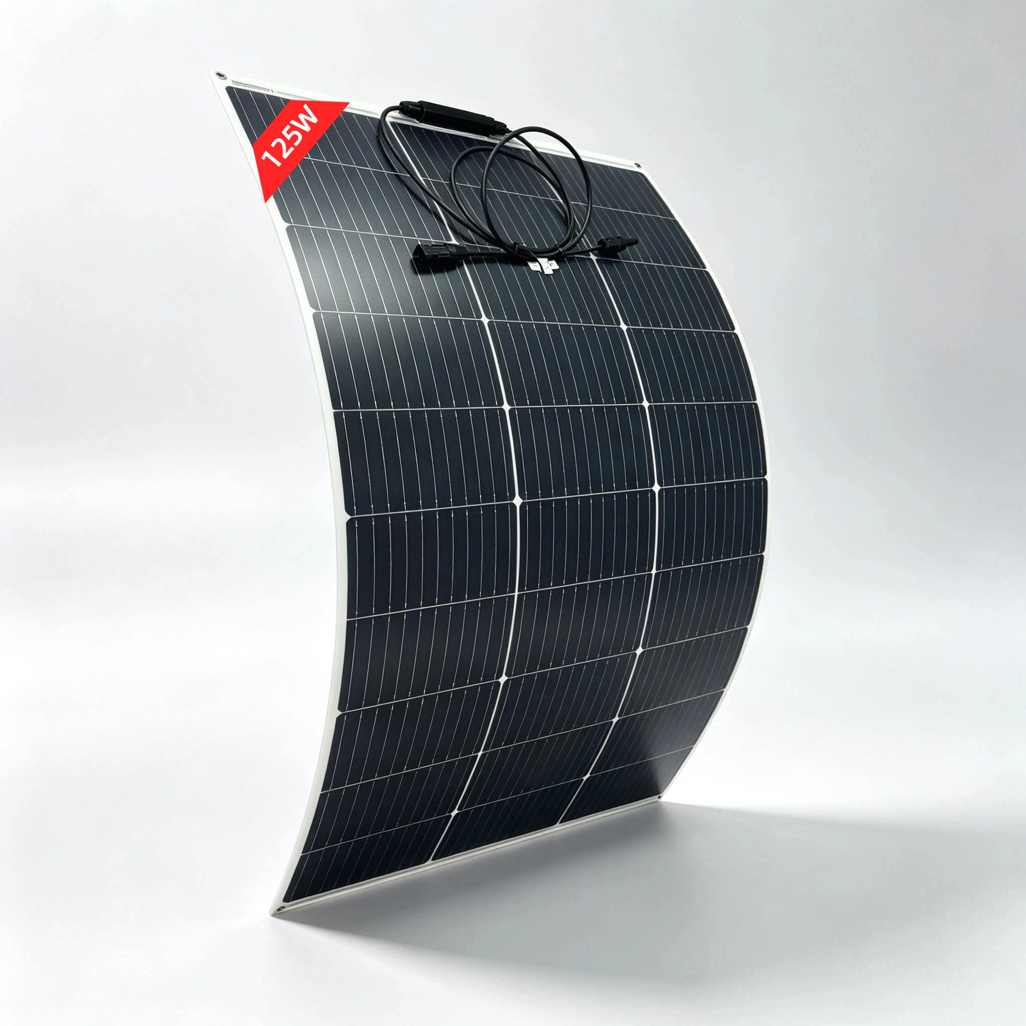Image of 125W 18V Flexibles Solarpanel mit Monokristalliner Solarzelle, Wasserdicht & Leichtgewichtig für 12V Batterieladegerät, Wohnmobil, Boot, Camping