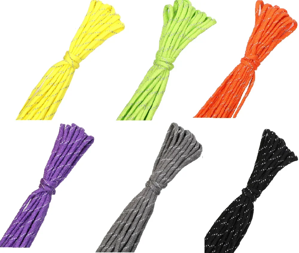 Paracorde réfléchissant, cordon de Parachute, lanière, pour tente, 7 brins, pour randonnée, Camping, survie, 10M, 550