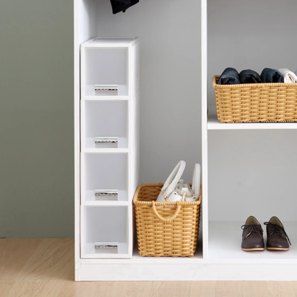 [Made in Korea] Changshin Living Fine Narrow Drawer 18cm (4-Tier) White compact efficient versatile