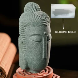 3D Oriental Buddha Head Silicone Candle Molds  Aromatherapy Plaster Mould Gypsum Concrete Desktop Decoration Epoxy Resin Molds
