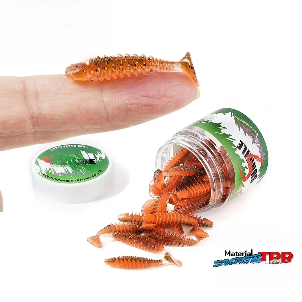 SUNMILE pêche appât souple ver appâts artificiels 4 cm/0.6g 20 pièces Wobblers de pêche en roche Leurre Souple leurre perche truite bar leurres