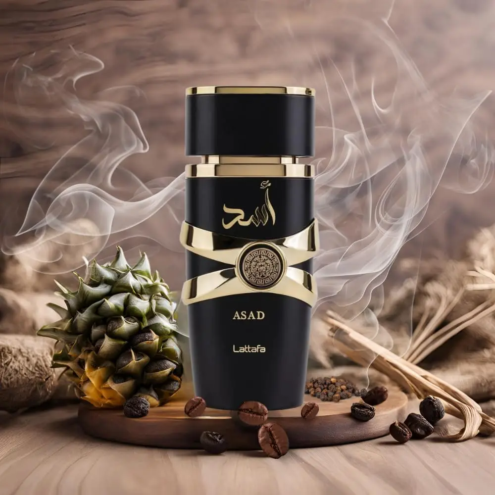 Lattafa asad Eau de Parfum สำหรับผู้ชาย & ผู้หญิง | น้ำหอม Arabian ติดทนนาน | 3.4ออนซ์/100มล. | สินค้าพร้อมส่ง