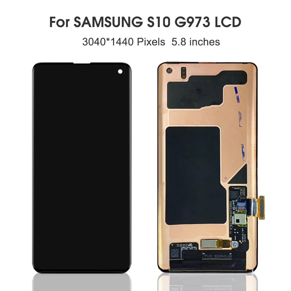 S10 For Samsung 6.1\'\'For G973F G973U G973W G973N SCV41 G973C LCD Display Touch Screen Digitizer Assembly Replacement