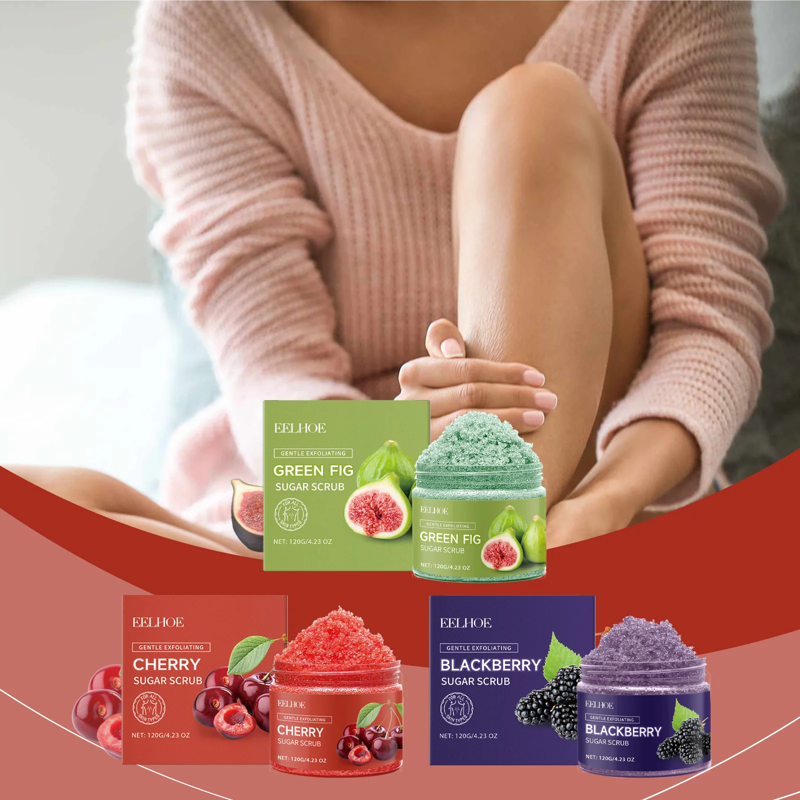 

Eelhoe 120g Sugar Body Exfoliating Scrub Cleaning Skin Oil Control Remove Dead Skin Repair Rough Nourishing Smooth Skin Scrub