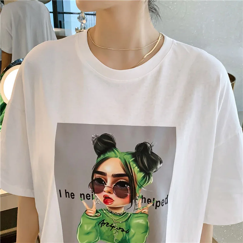 Kleider Frauen Streetwear o Hals süßes Mädchen gedruckt langes T-Shirt lose lässige Vestidos Roben Split Lady weiches Sommerkleid 3xl 4xl