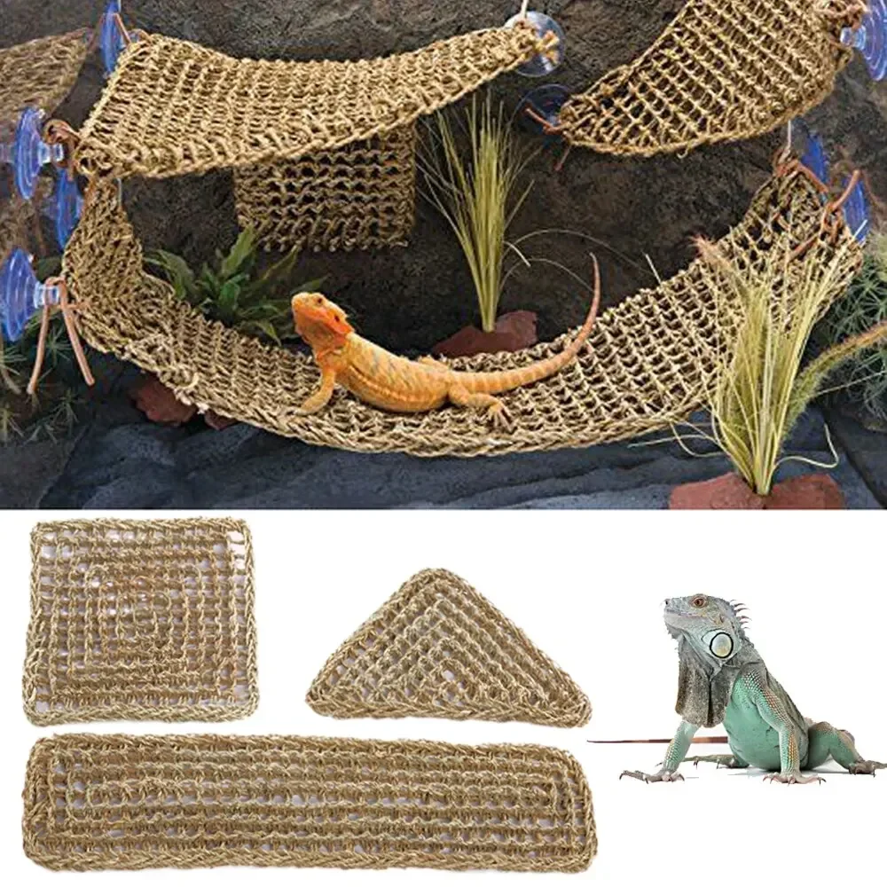 Bearded Dragon Hamak dla gadów Leżak dla kameleonów Jaszczurki Gekoni Węże Lguana Gady Gekoni Poduszka na trawę Łóżko dla zwierząt Huśtawka — zdjęcie 2