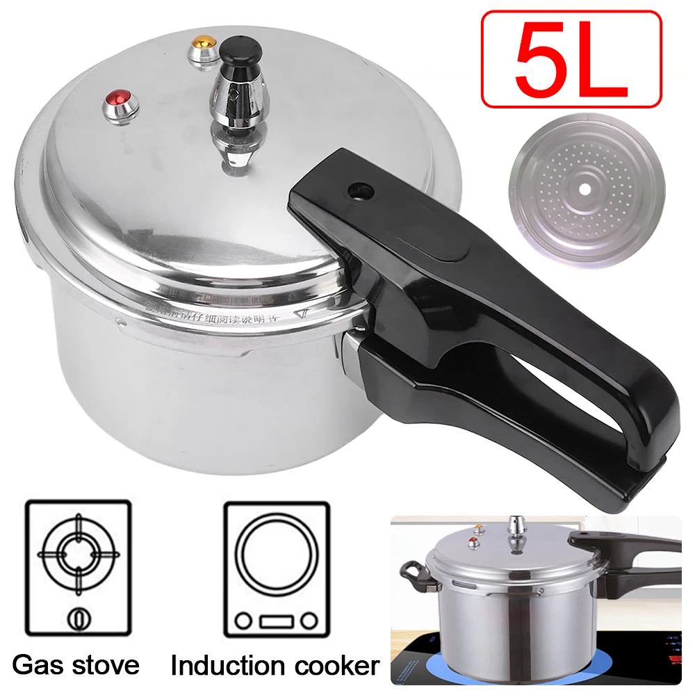Autocuiseur rapide 5L, autocuiseur électrique, casseroles robustes en aluminium résistantes à la pression, compactes, portables, sûres et faciles