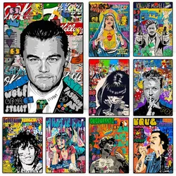 Graffiti Pop Canvas Painting Scarface Street Movie Wall Art Mona Lisa Abstract Protrait Posters And Prints Home Decor Mural