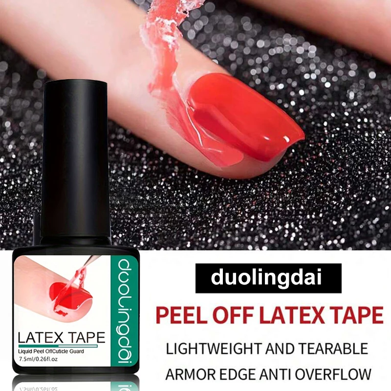 7.5ml Peel-Off Nail Barrier Liquid - Anti Overflow Latex Tape for Gel & Nail Polish, Quick Dry, Cuticle Protector, Easy Clean Up