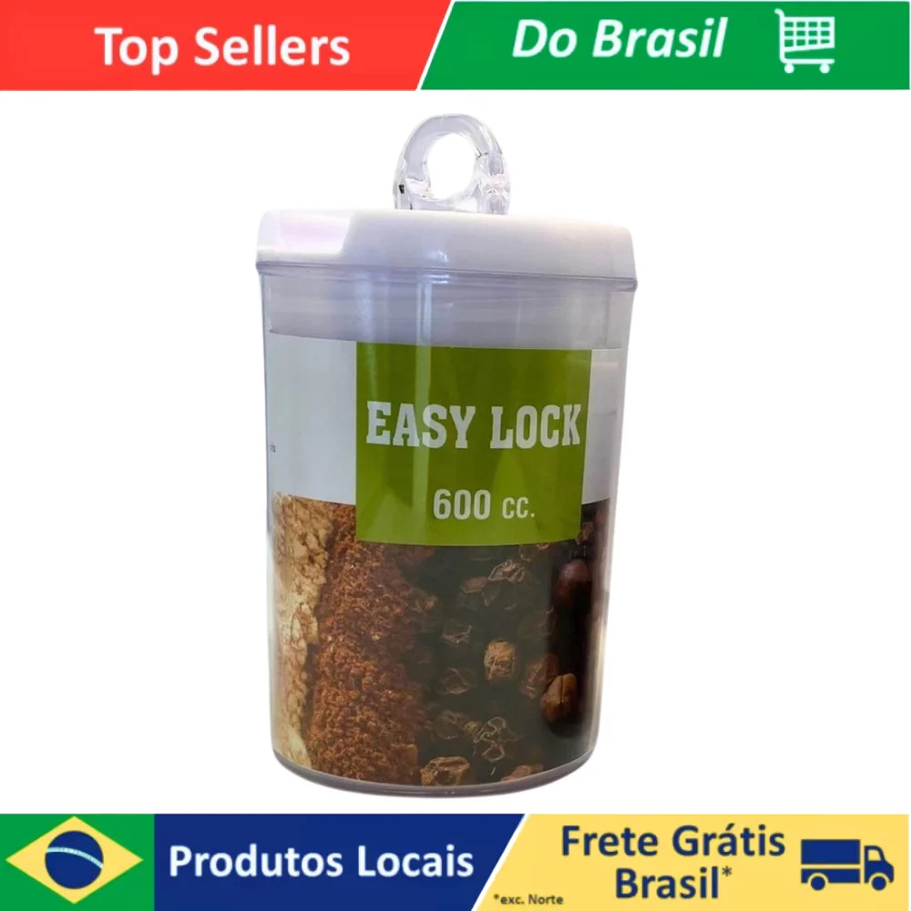 Pote Hermético Redondo 600ml – Acrílico Multiuso para Cozinha