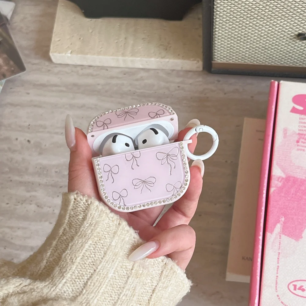 

Cute and sweet bow magnetic headphone protective case, suitable for AirPods 4/3/2Pro/2/4, nice new shockproof protective case