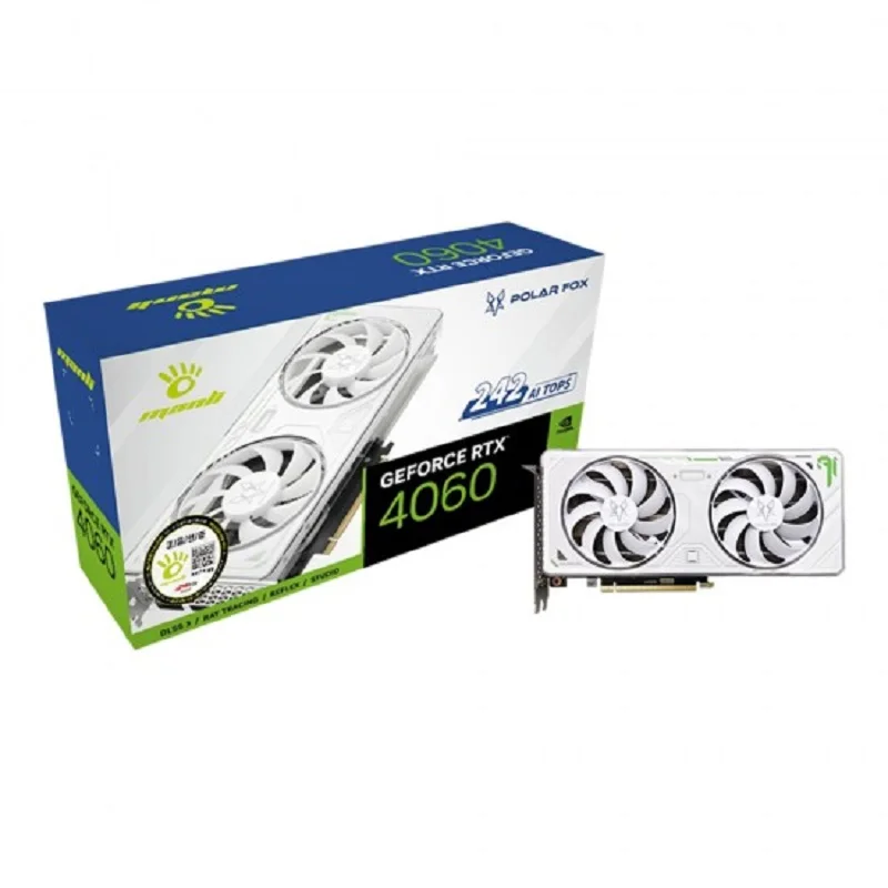 MANLi GIFORS RTX 4060 Polar Fox D6 8GB TWIN FAN White crew Citi