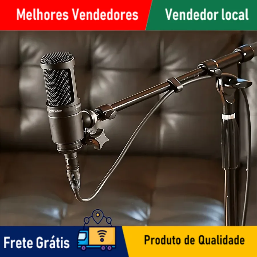 Microfone Condensador Cardioide USB com entrada de fone de ouvido integrada e controle de volume para criadores de conteúdo