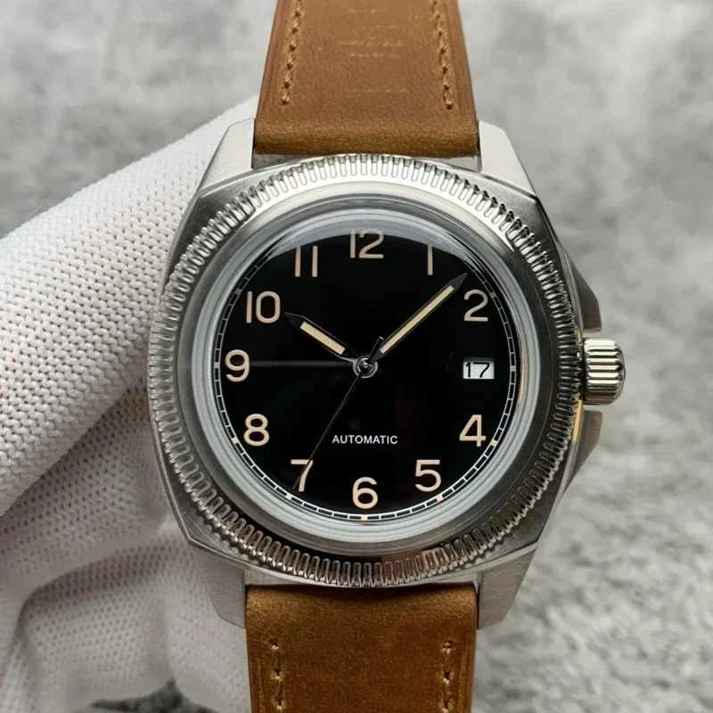 Munger Stainless Steel Automatic Mechanical Watch (Czech Air Force Pilot Style) NH35 Movement, 50m Water Resistance