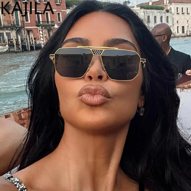 

Oversized Square Punk Sunglasses Women Big 2025 Luxury Brand Vintage Steampunk Metal Frame Sun Glasses For Male Outdoor Shades