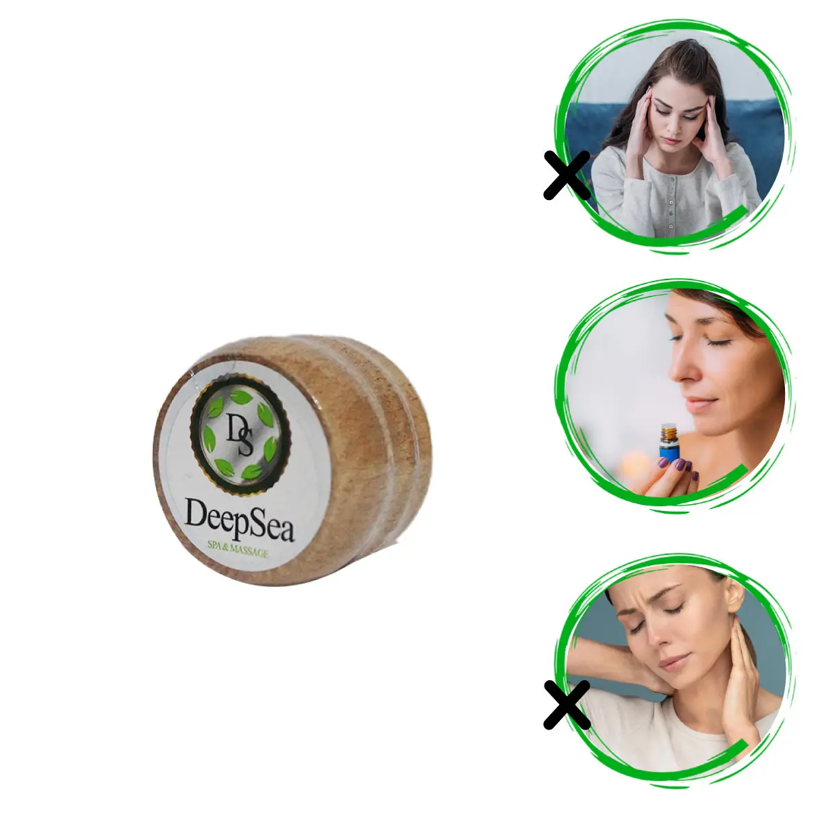 100% Natural Spa Massagem Mentol Pedra Creme para Enxaqueca Dor de Cabeça Pescoço Ombro Cintura Dor Congelamento Efeito de Mentol 7g.* 5 pcs