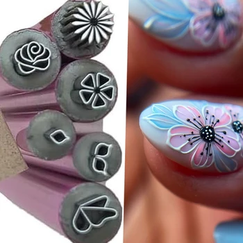 Yeni Nail Art Damga Kalem Seti Çiçek Kelebek Desen Tırnak Grafiti Kalem Çiçek Boyama Çizim Tırnak Fırçası Damga Kalem Manikür Aracı