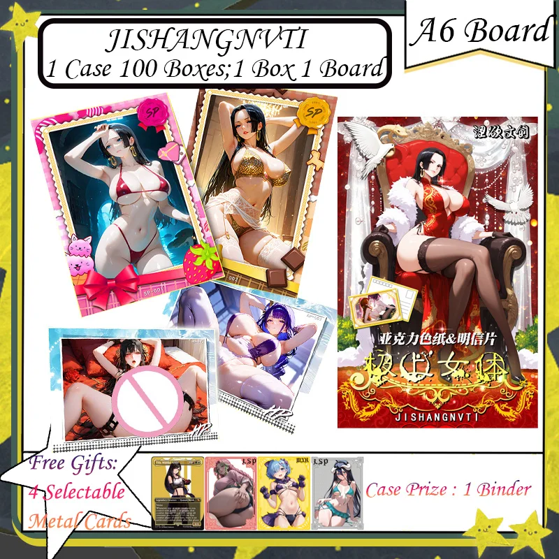 

JISHANGNVTI A6 Board New Goddess Story Card Anime Goddess Albedo Nezuko Rem Nami Swimsuit Bikini Waifu Booster Box Habbies Gifts