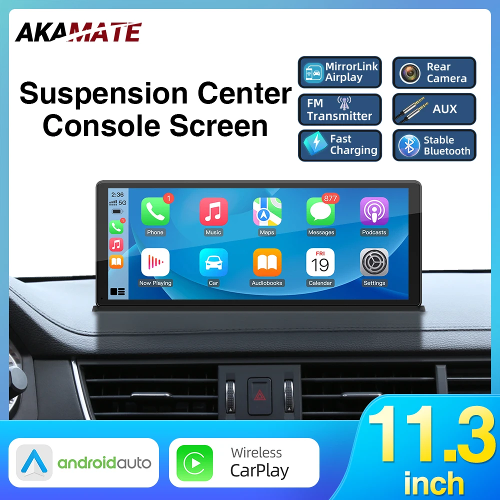 11.3 Inch Fully Fitted Screen Suspension Center Console Display CarPlay Android Auto Support Bluetooth AUX USB Fit for Benz BMW