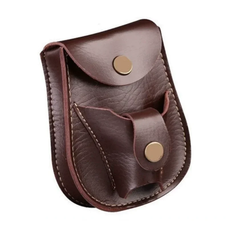 Sac de rangement de transport de billes d'acier Slingshot, cuir fait main, aspiration magnétique multifonctionnelle, sac de taille intégré, noir et marron