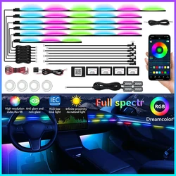 22 en 1 neón Full Streamer luces ambientales de coche RGB 64 colores LED tira acrílica Interior para Toyota BMW Golf Audi Honda Tesla