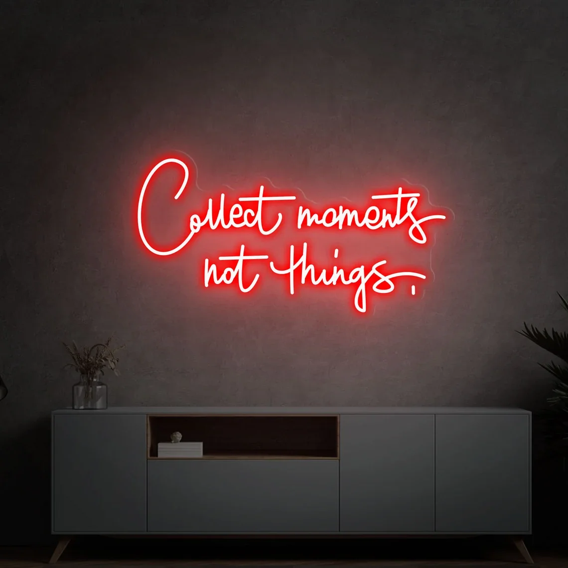 Collect moments not things Neon Sign Bedroom Wedding Wall Decor Personalized Wall Art Decor