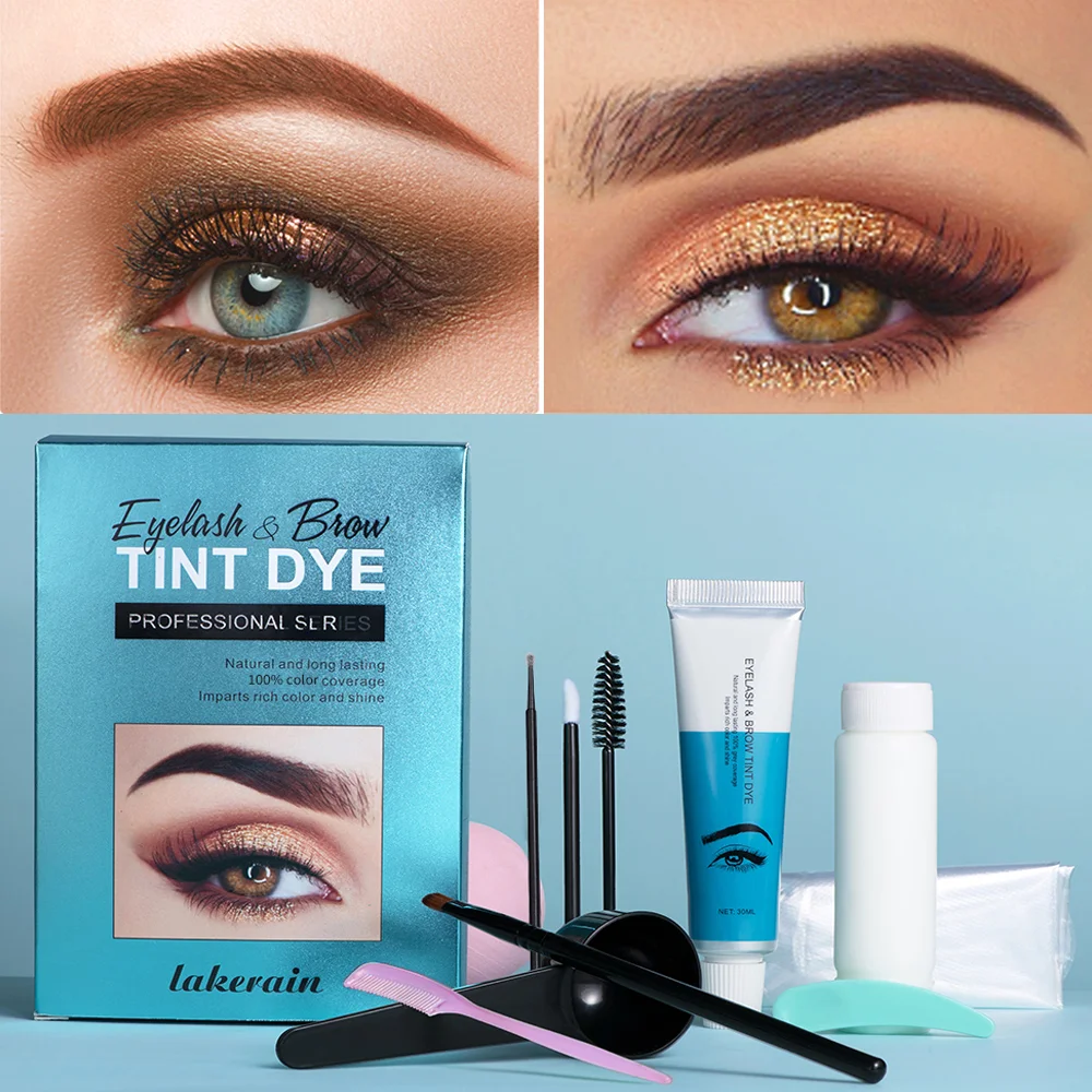 Eyebrow Dye Kit Eyelashes Cream Brow Tint Kit Set Brown Black Eyebrow Gel Easy Dye Eyebrow Enhancers Brown Black Makeup