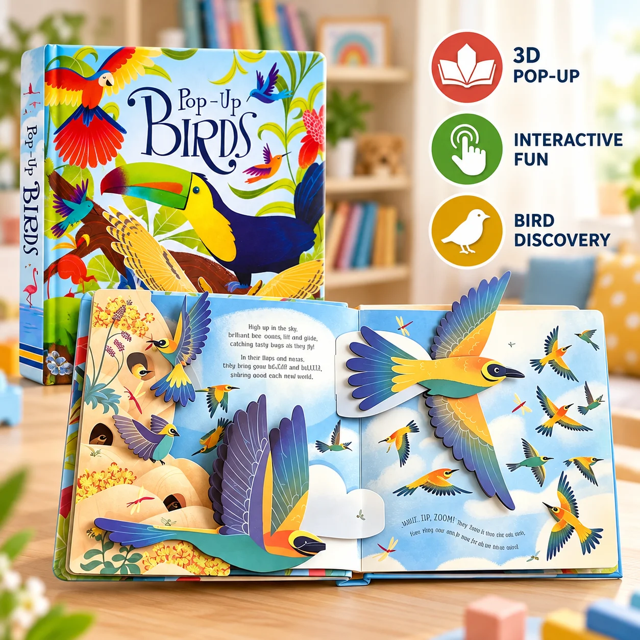 Pop-Up English Edition 3D Board Book, Breathtaking Prehistoric Pop-Ups for Curiosity & Observation, Develops Spatial Thinking & Intelligence, Bedtime Story & Gift for Kids 3+, Back to School & Birthday, Parent-Child Dinosaur Discovery