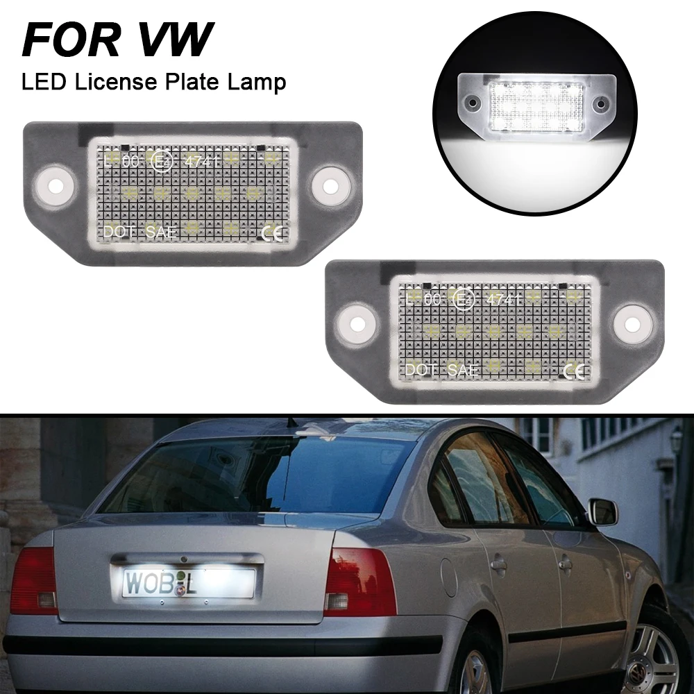 

Number Plate LED Lamps For VW Passat B5 Pre-facelift 1997-2000 Built-in Canbus No Error 2PCS 12V White License Plate Lights