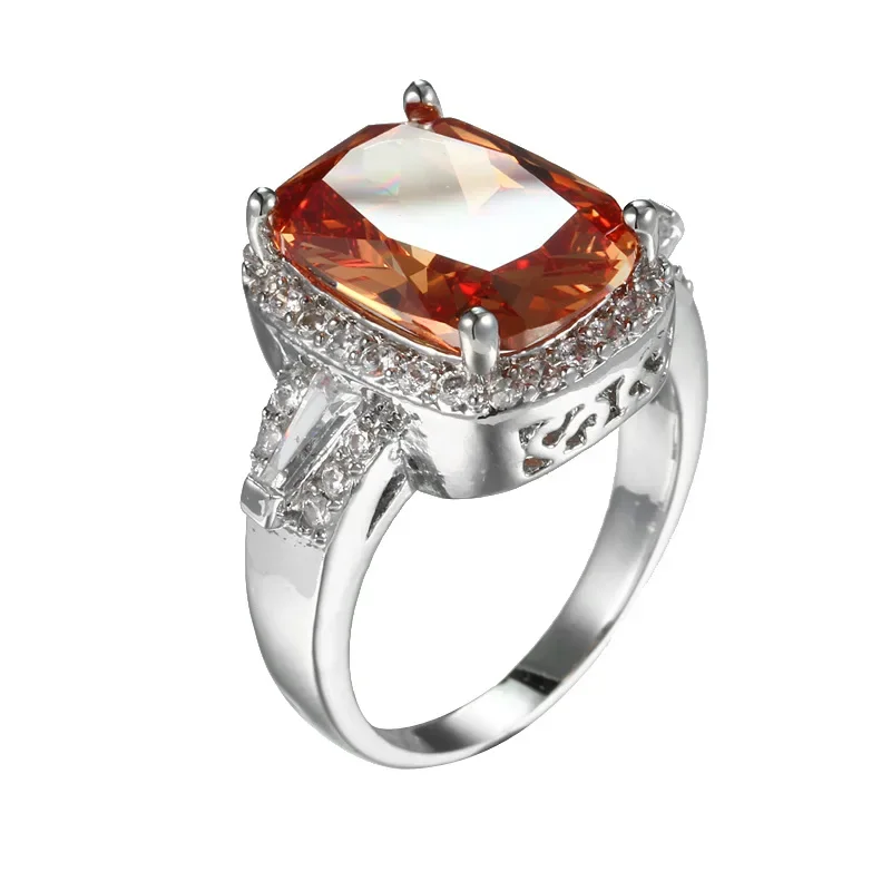 New Arrival brązowy kamień naturalny pierścionek z biżuterią dla kobiet obrączki srebrne kolorowe pierścionki Punk Bridal Vintage hurtownia — zdjęcie 2