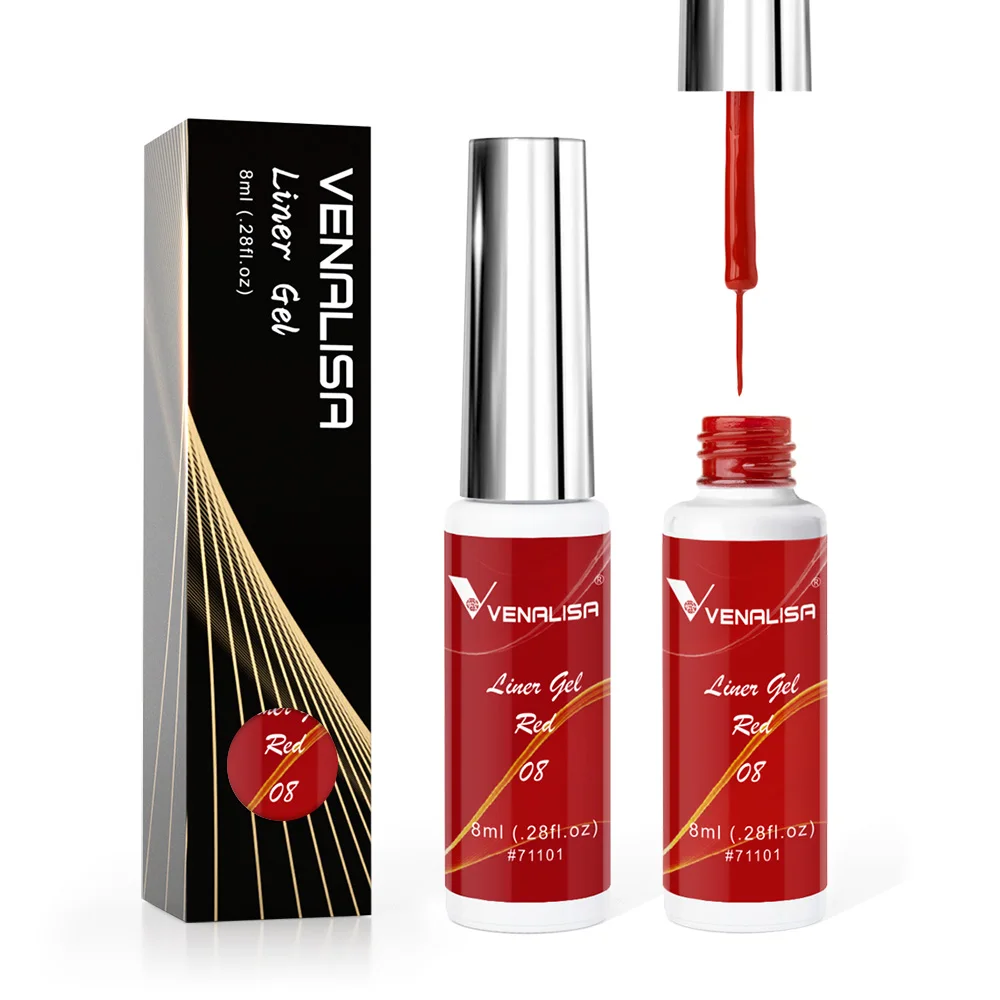 8 ml VENALISA Liner Gel White Line French Nail Gel Polish 21 Farben Soak Off UV/LED Painting Gel Schöner semi-permanenter Lack – Detail 7