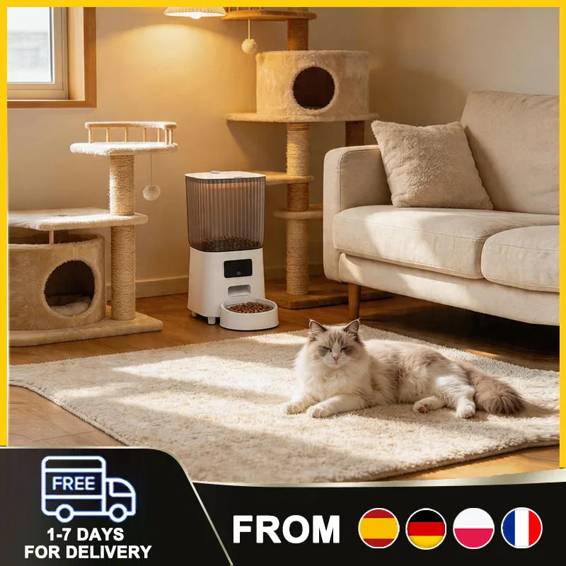Distributeur automatique de nourriture pour animaux de compagnie 5L, alimentation programmée par WIFI depuis le téléphone, enregistreur vocal intelligent, distributeur automatique pour chiens, chats