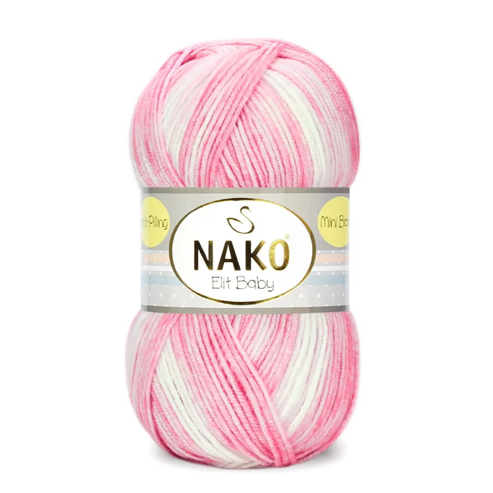 Nako Elit Baby Mini Batik  Hand Knitting Yarn, 100 Grams Of 250 Meters, 15 Color, Premium Anti Pill Acrylic, Yarn, Cardigan, Sweater, Blanket, Baby,