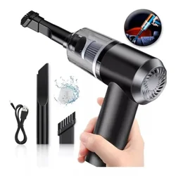 Mini Portable Vacuum Cleaner Portable Rechargeable Professional Wireless Car Cleaning 3 in 1 Blow Puff Makes Powerful Vacuum and...
