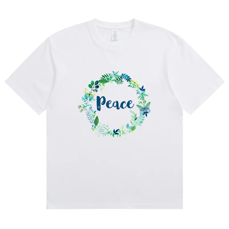 Summer New Peace Butterfly Garland Fashion Sports Women's T-Shirt Harajuku Graphic Clothing Women's Top,Drop Ship