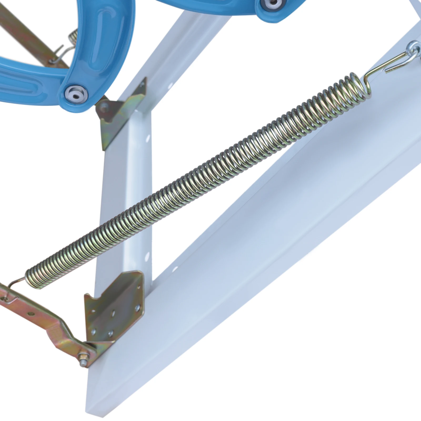 Pull Down 12 Steps Attic Stairs, Alloy Attic Access Ladder, Blue Pulldown Attic Stairs, Wall-mounted Folding Stairs for Attic