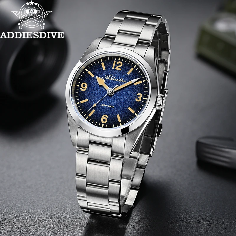 ADDIESDIVE Sapphire Glass Ladies Watch 36mm Luxury C3 Retro Super Luminous Stainless Steel 10Bar Waterproof Diver Women Watches view 3