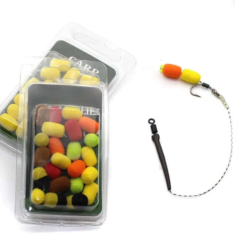 20PCS Cylinder Carp Fishing Bait Foam Pop Up Carp Boilies Hair Rig Hookbait Artificial Pop Corn Method Feeder Carp Fishing — zdjęcie 2